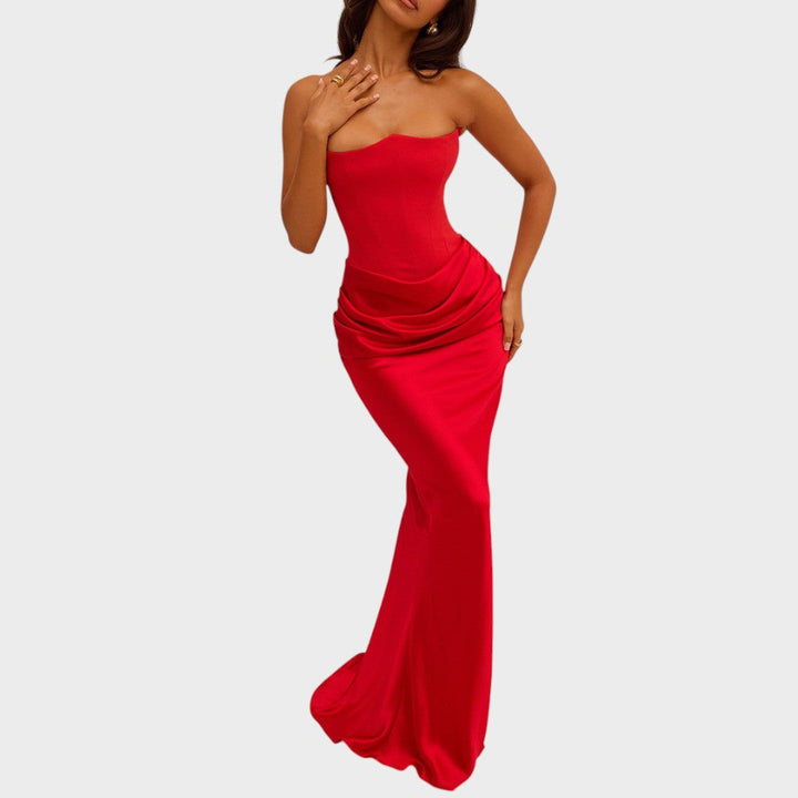 Flora - Satin Dress with Built-in Top