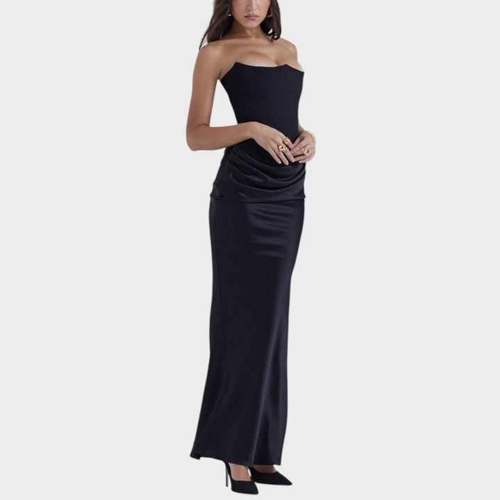 Flora - Satin Dress with Built-in Top