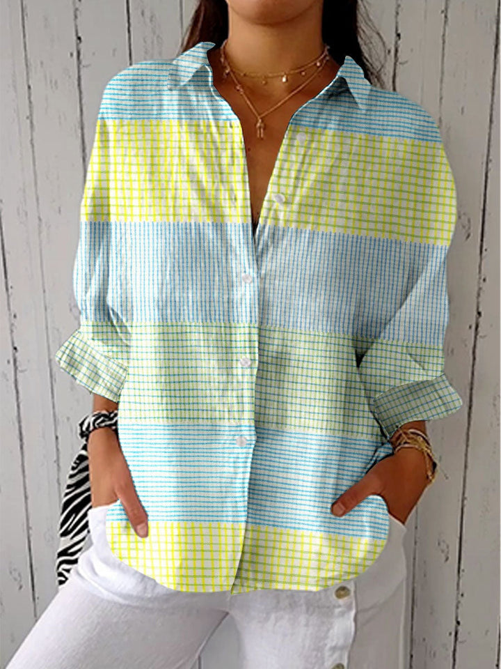 Consuelo | Blusa de Otoño Estampada Mujer Escote V