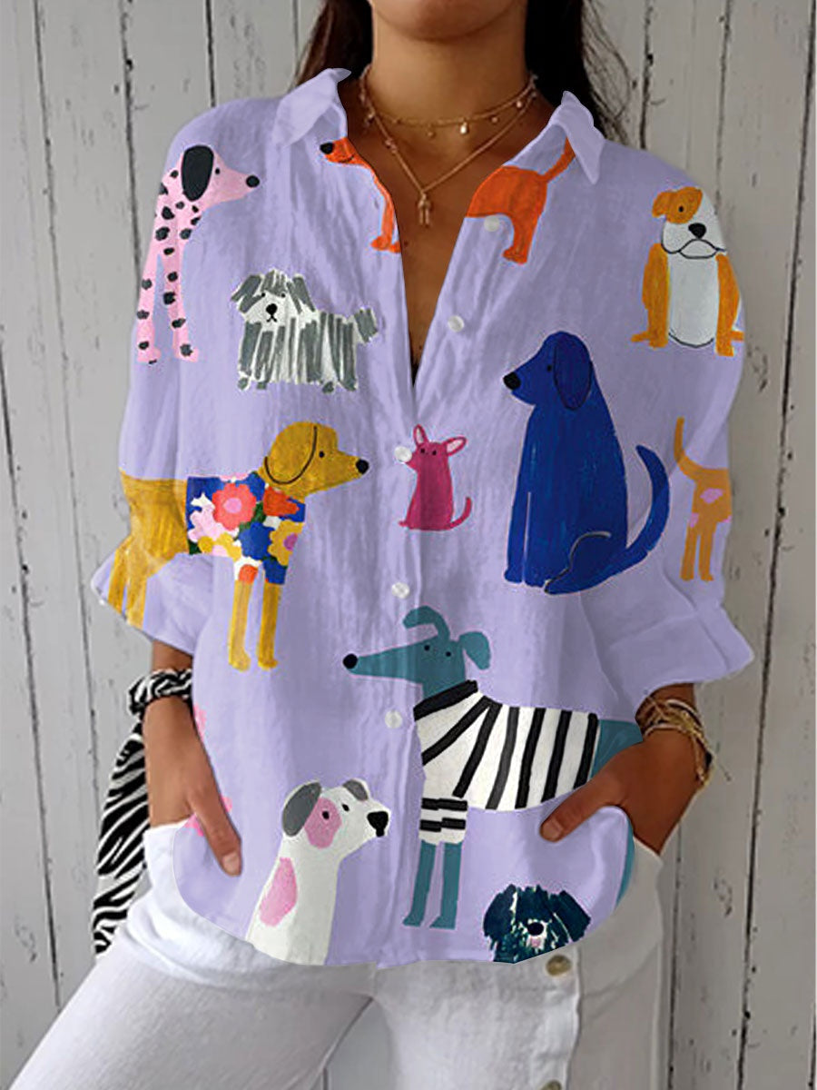 Consuelo | Blusa de Otoño Estampada Mujer Escote V