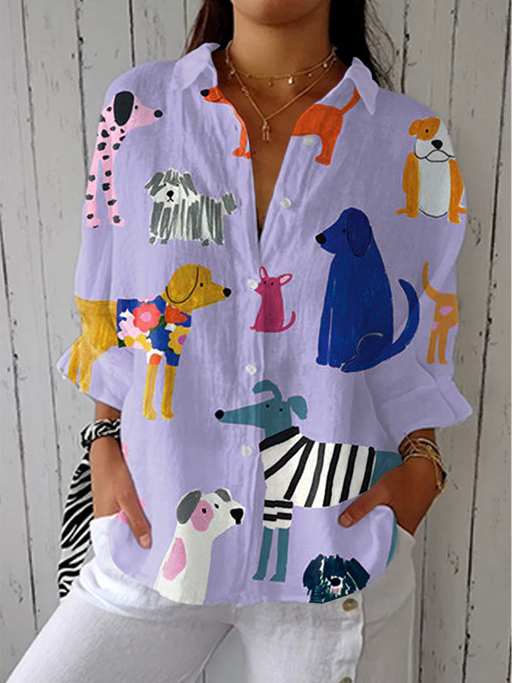 Consuelo | Blusa de Otoño Estampada Mujer Escote V