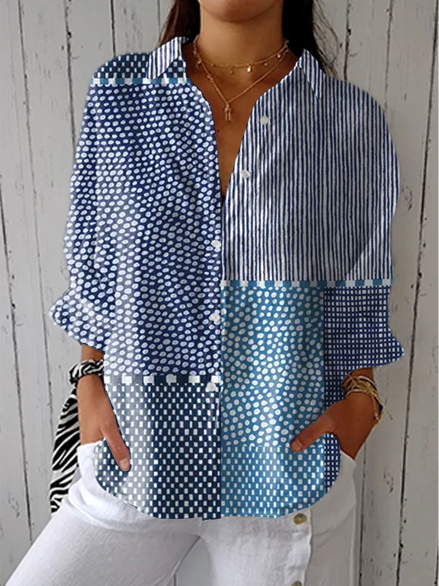 Consuelo | Blusa de Otoño Estampada Mujer Escote V