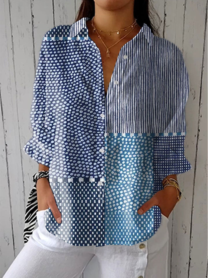 Consuelo | Blusa de Otoño Estampada Mujer Escote V