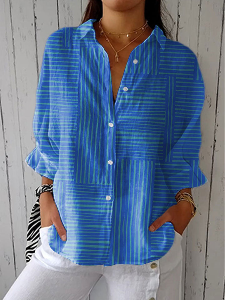 Consuelo | Blusa de Otoño Estampada Mujer Escote V