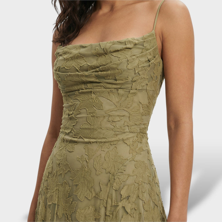 Coral | Vestido Largo de Fiesta con Espalda Descubierta Mujer Encaje