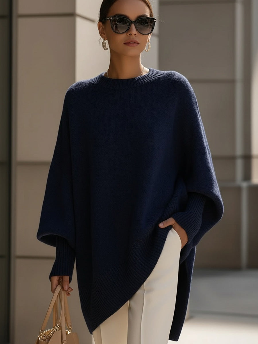 Covadonga | Jersey Oversize Asimétrico de Punto Mujer Cuello Redondo