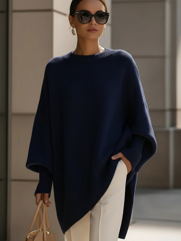 Covadonga | Jersey Oversize Asimétrico de Punto Mujer Cuello Redondo