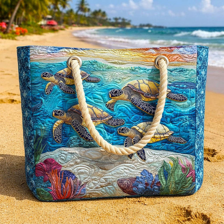 Dolores | Bolso Tote de Playa Artesanal Mujer Asas de Cuerda Estampado
