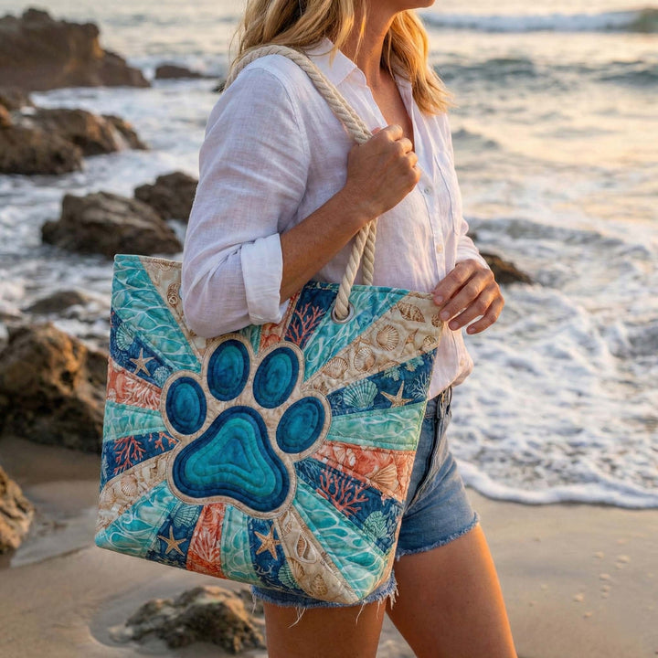 Dolores | Bolso Tote de Playa Artesanal Mujer Asas de Cuerda Estampado
