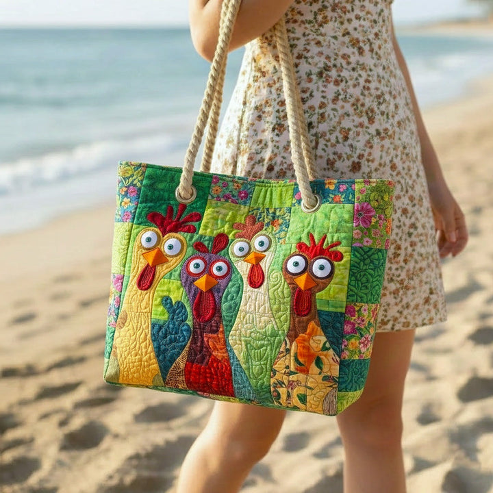 Dolores | Bolso Tote de Playa Artesanal Mujer Asas de Cuerda Estampado