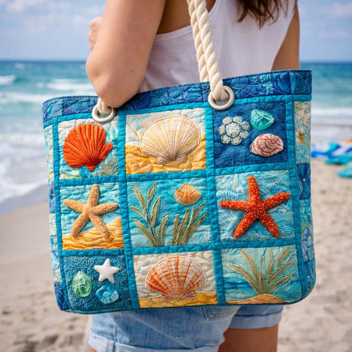 Dolores | Bolso Tote de Playa Artesanal Mujer Asas de Cuerda Estampado