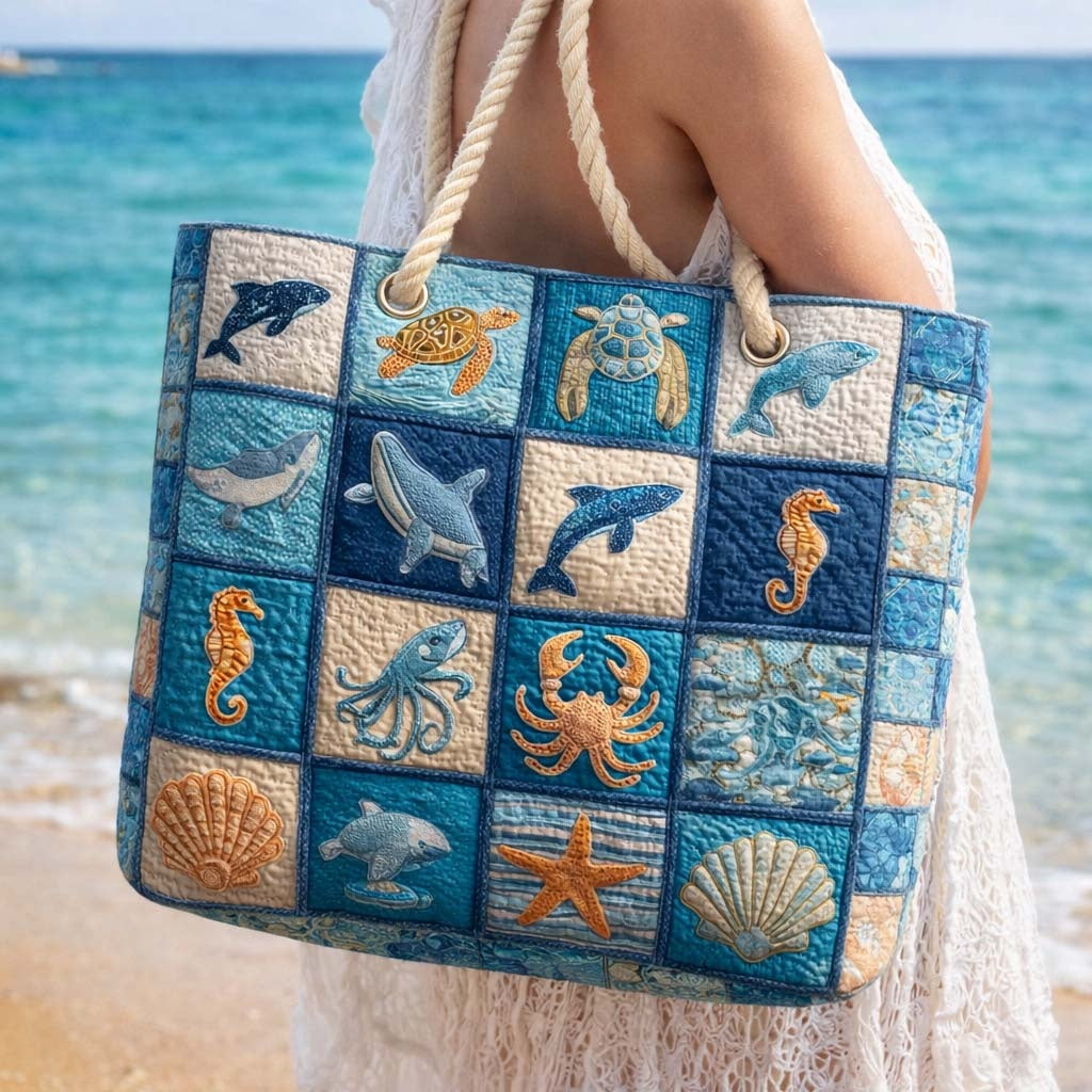 Dolores | Bolso Tote de Playa Artesanal Mujer Asas de Cuerda Estampado