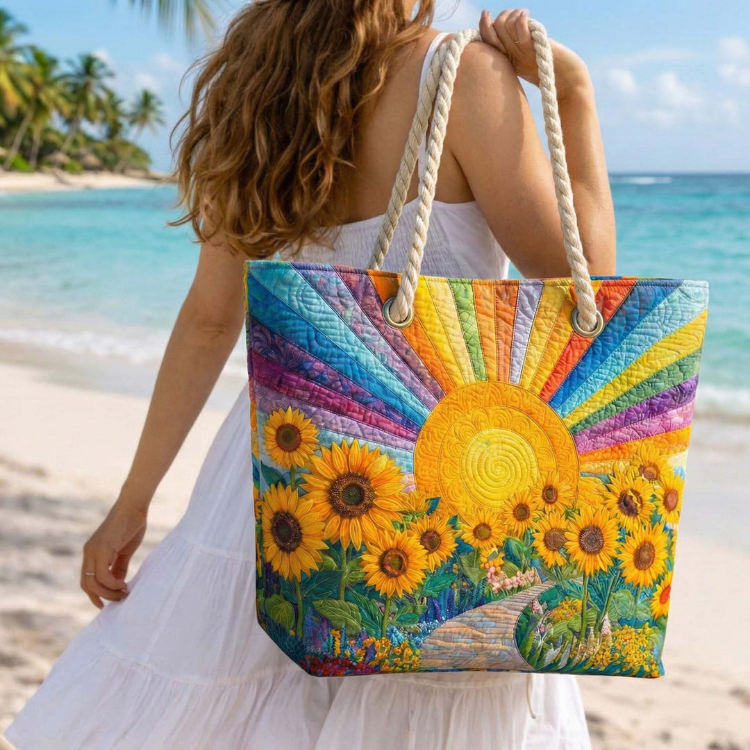 Dolores | Bolso Tote de Playa Artesanal Mujer Asas de Cuerda Estampado