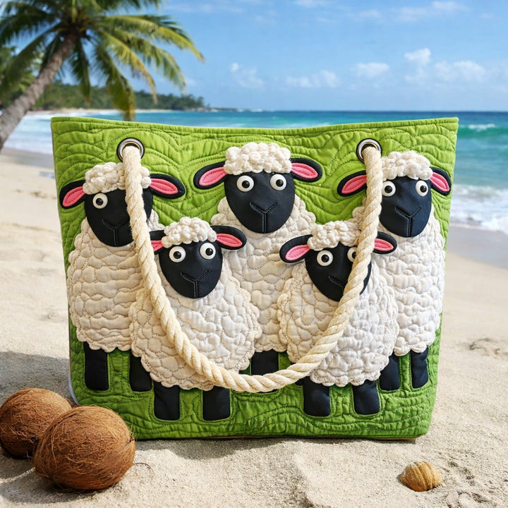 Dolores | Bolso Tote de Playa Artesanal Mujer Asas de Cuerda Estampado