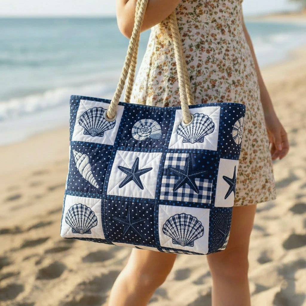 Dolores | Bolso Tote de Playa Artesanal Mujer Asas de Cuerda Estampado