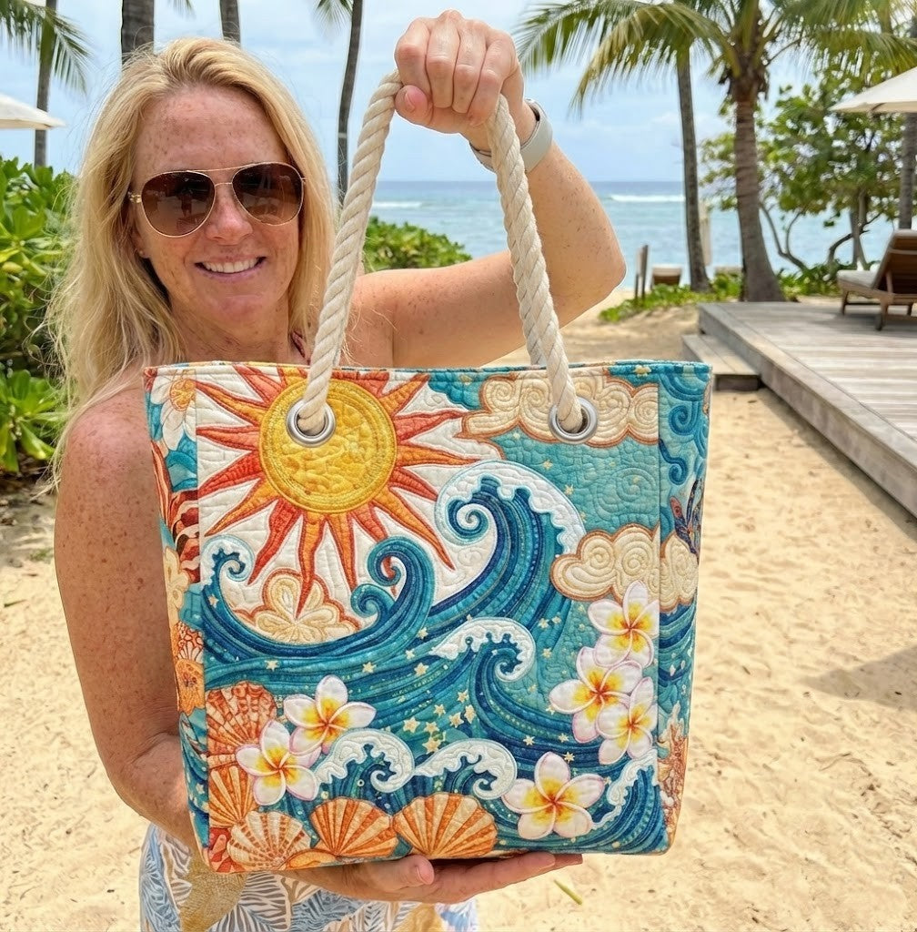 Dolores | Bolso Tote de Playa Artesanal Mujer Asas de Cuerda Estampado