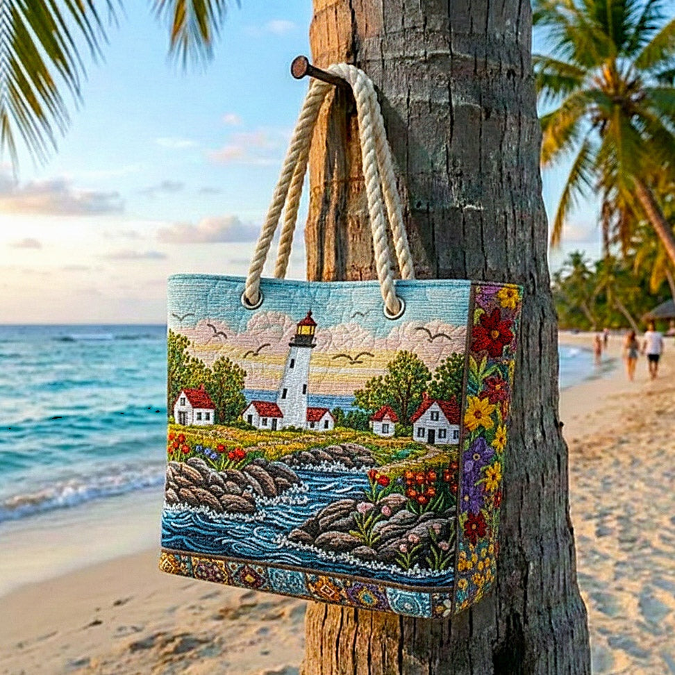 Dolores | Bolso Tote de Playa Artesanal Mujer Asas de Cuerda Estampado