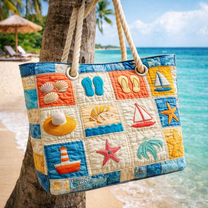 Dolores | Bolso Tote de Playa Artesanal Mujer Asas de Cuerda Estampado