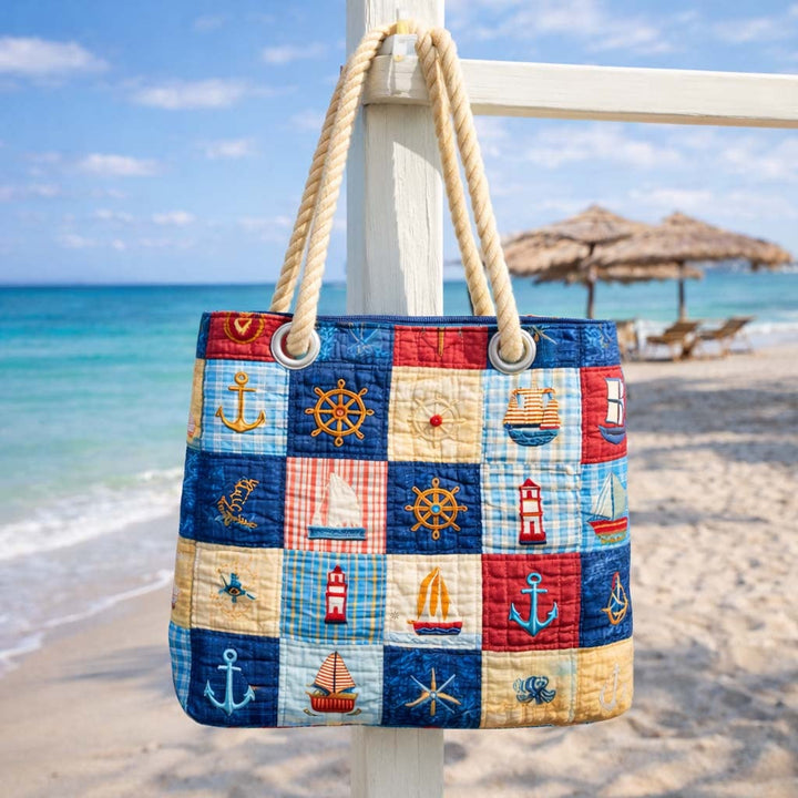 Dolores | Bolso Tote de Playa Artesanal Mujer Asas de Cuerda Estampado