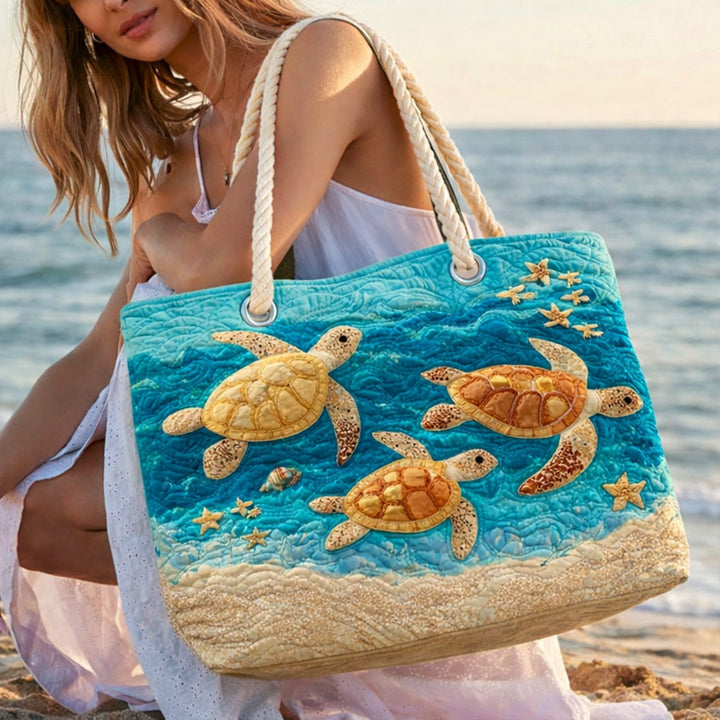 Dolores | Bolso Tote de Playa Artesanal Mujer Asas de Cuerda Estampado