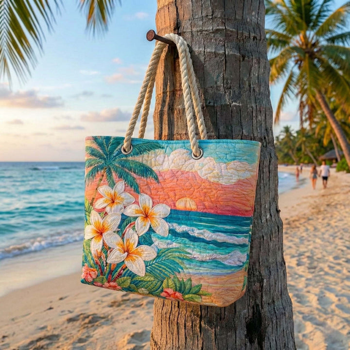 Dolores | Bolso Tote de Playa Artesanal Mujer Asas de Cuerda Estampado