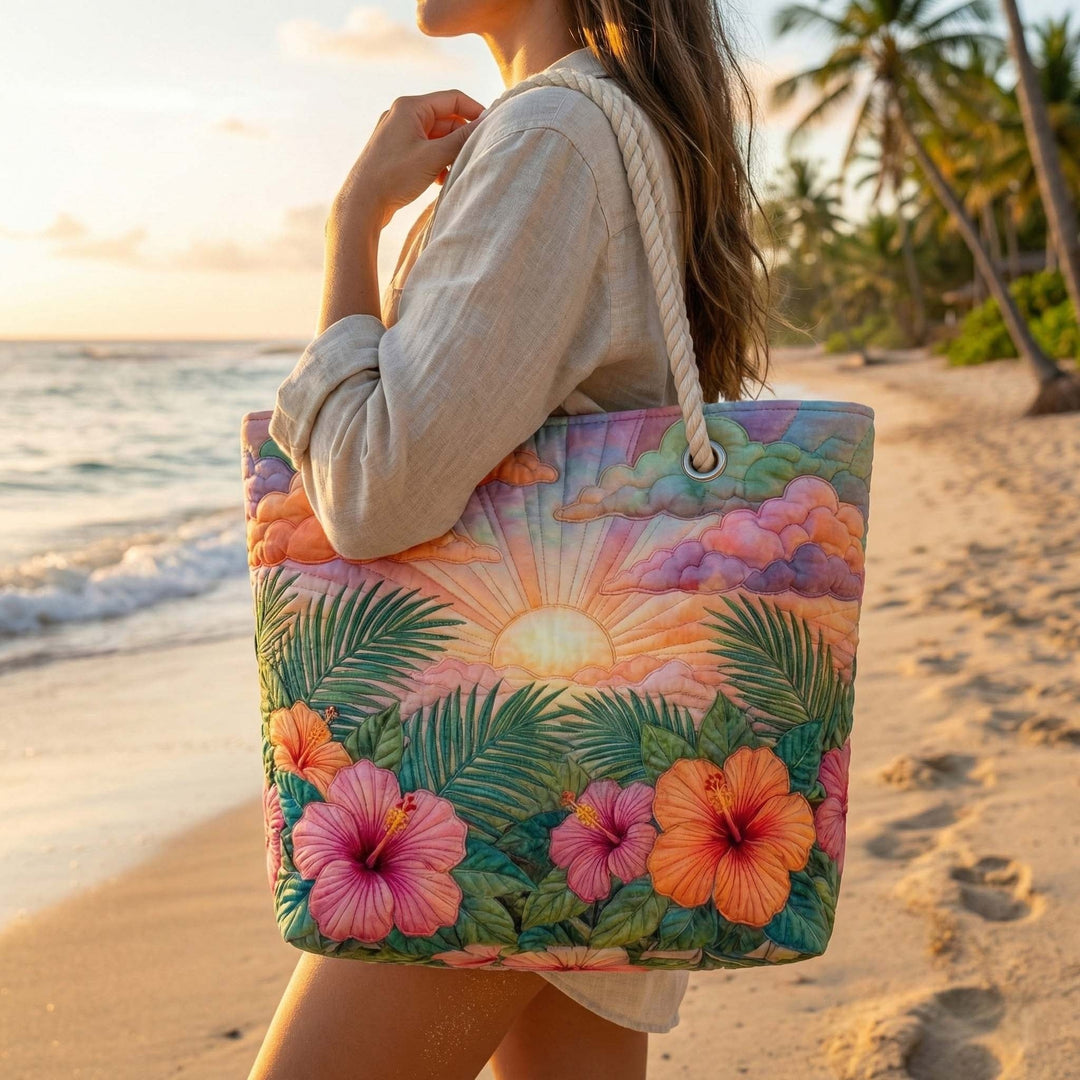 Dolores | Bolso Tote de Playa Artesanal Mujer Asas de Cuerda Estampado