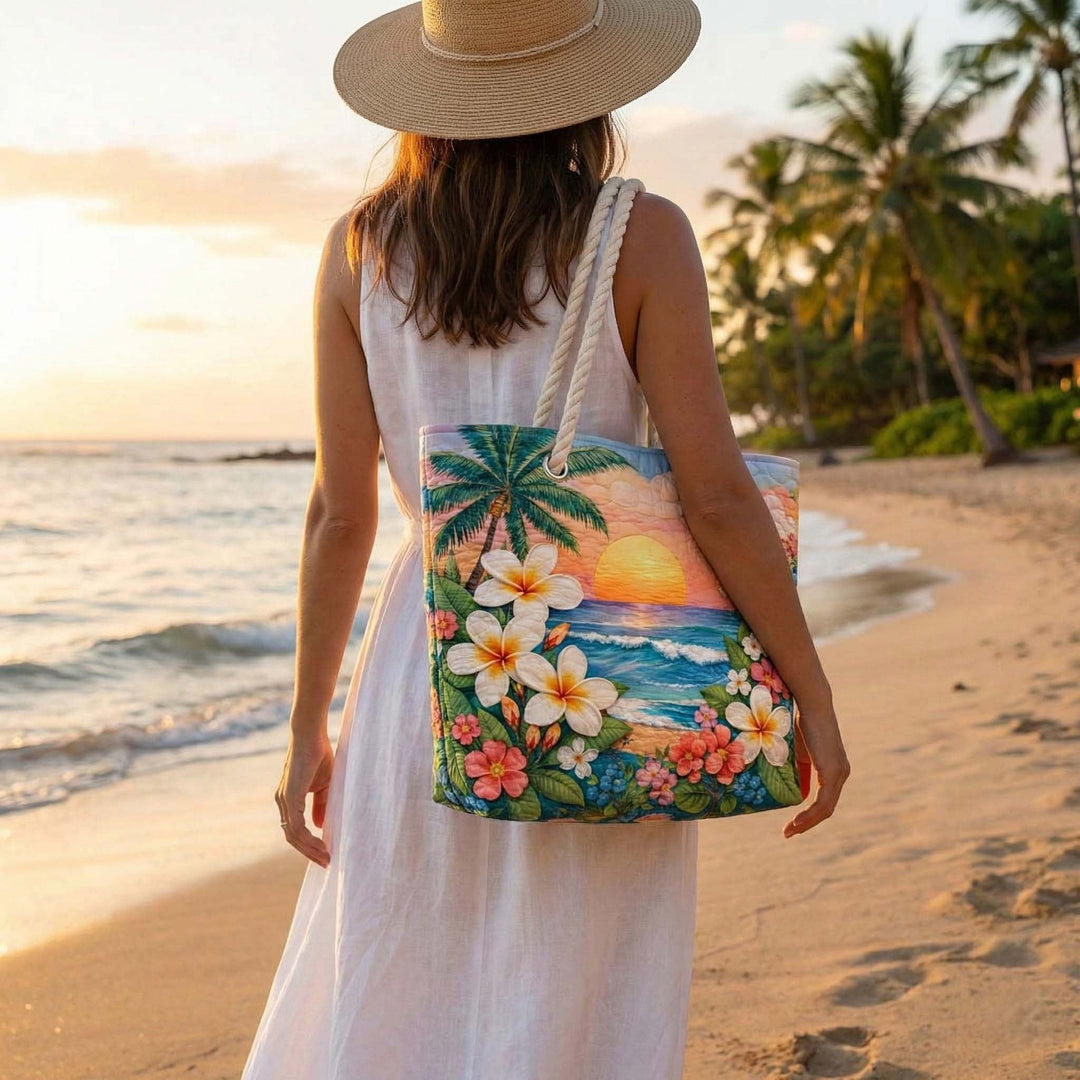 Dolores | Bolso Tote de Playa Artesanal Mujer Asas de Cuerda Estampado