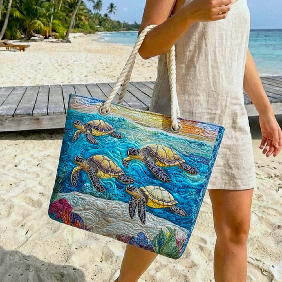 Dolores | Bolso Tote de Playa Artesanal Mujer Asas de Cuerda Estampado