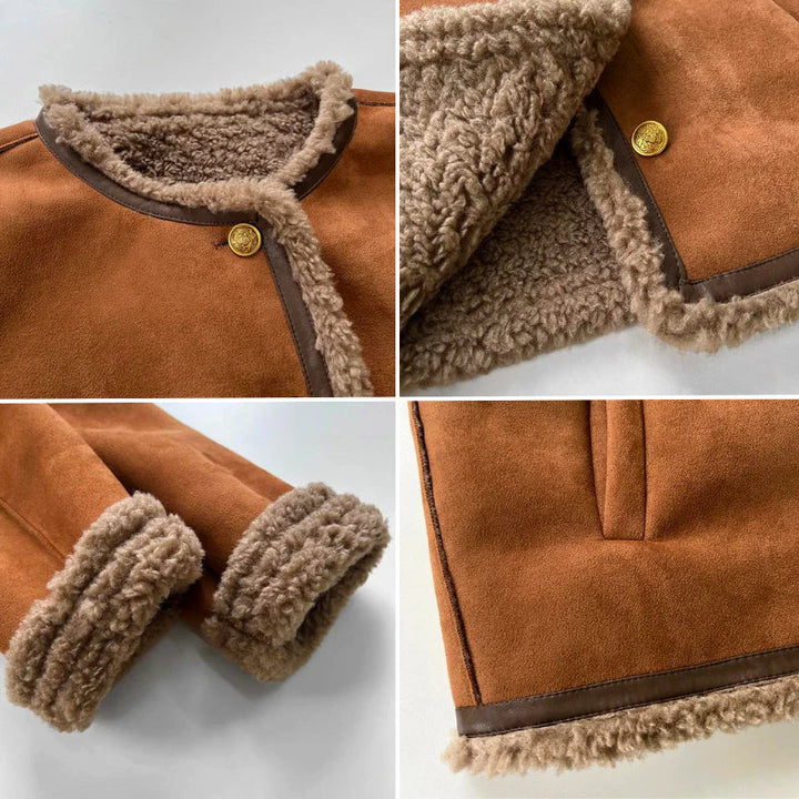 Abrigo Terhild con Detalle de Shearling Estilo para Damas