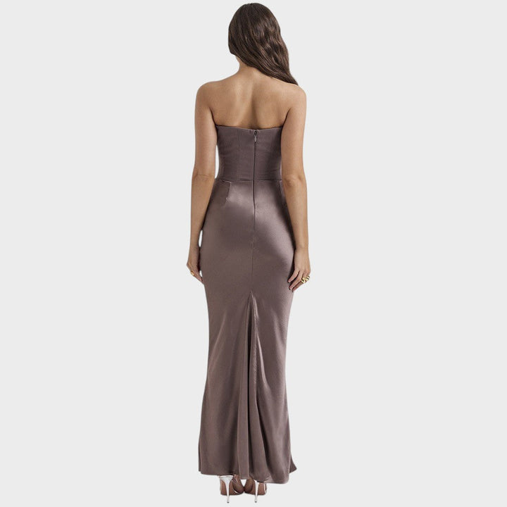 Flora - Satin Dress with Built-in Top