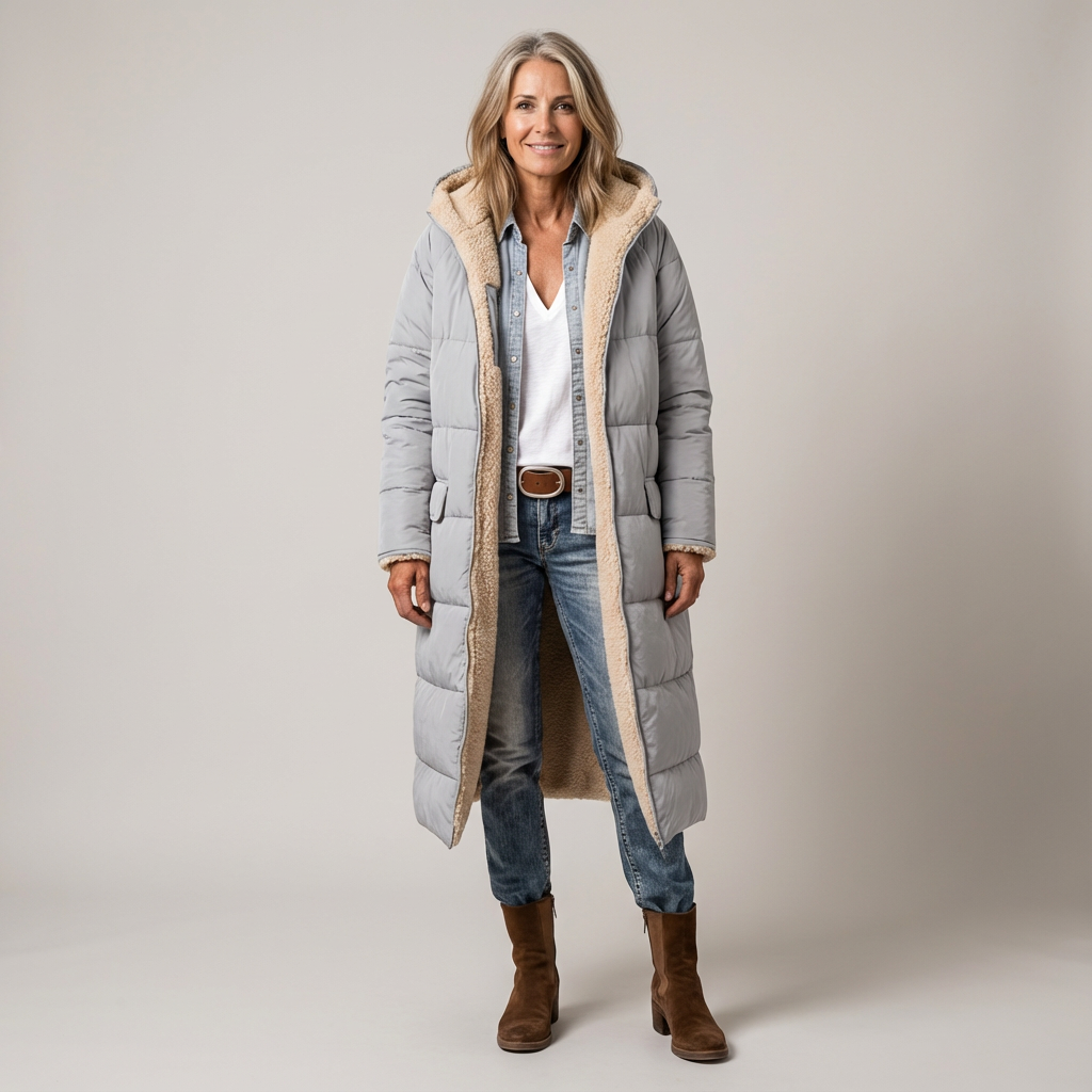 Abrigo Reversible Elegante Marielle para Damas