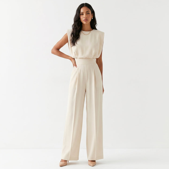 Carmen | Mono Largo Elegante Mujer Sin Mangas Palazzo Cintura Alta
