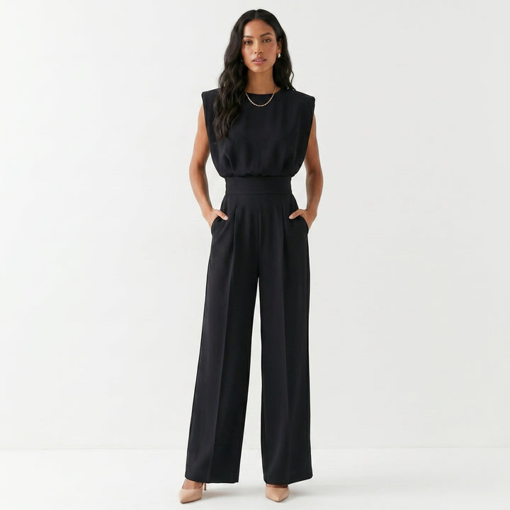 Carmen | Mono Largo Elegante Mujer Sin Mangas Palazzo Cintura Alta
