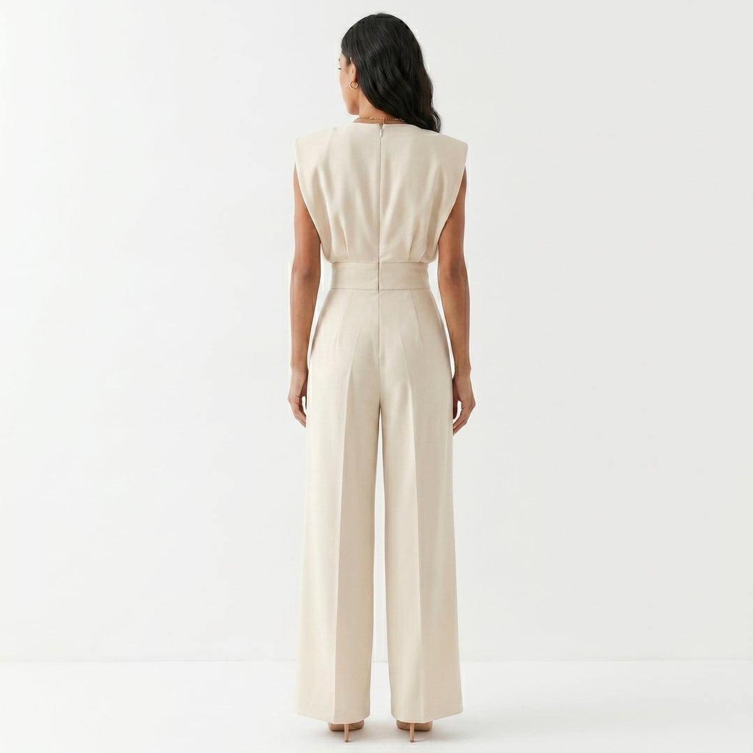 Carmen | Mono Largo Elegante Mujer Sin Mangas Palazzo Cintura Alta