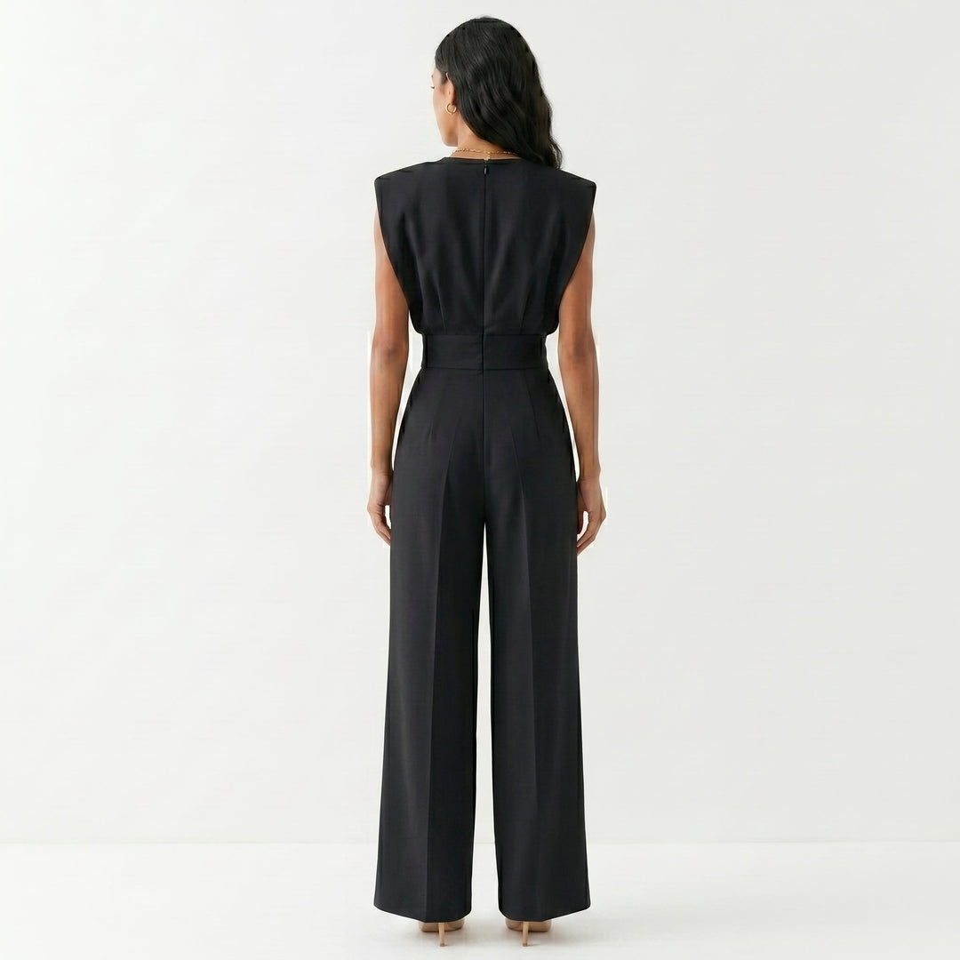 Carmen | Mono Largo Elegante Mujer Sin Mangas Palazzo Cintura Alta