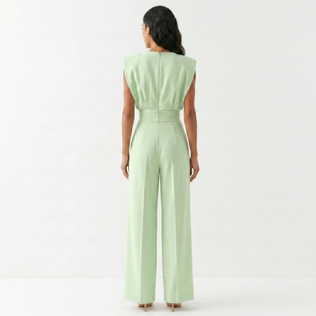 Carmen | Mono Largo Elegante Mujer Sin Mangas Palazzo Cintura Alta