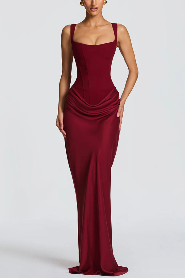 Leonor - Vestido maxi de escote cuadrado