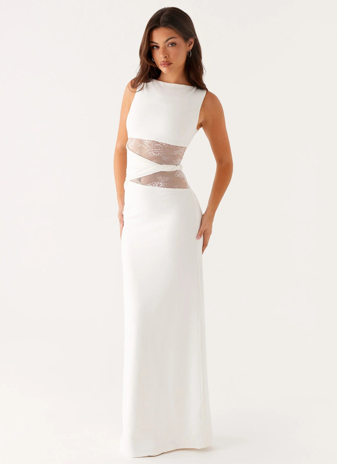 Luna | Vestido largo elegante con aberturas y cordones