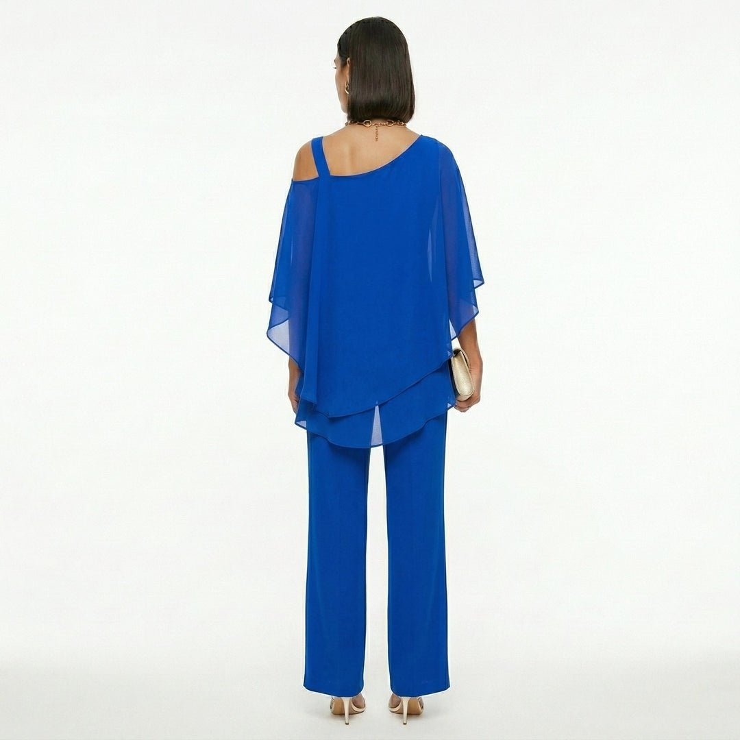 Inmaculada | Conjunto Elegante de Gasa Mujer Escote Asimétrico