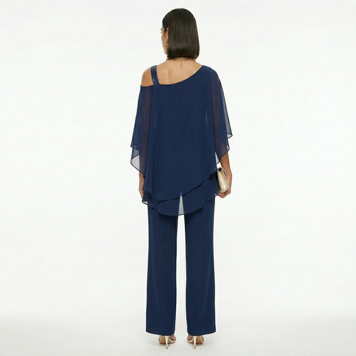 Inmaculada | Conjunto Elegante de Gasa Mujer Escote Asimétrico