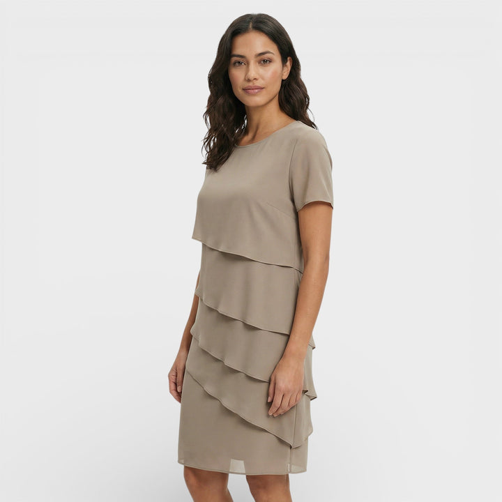 Inmaculada | Vestido Midi con Volantes Mujer Manga Corta