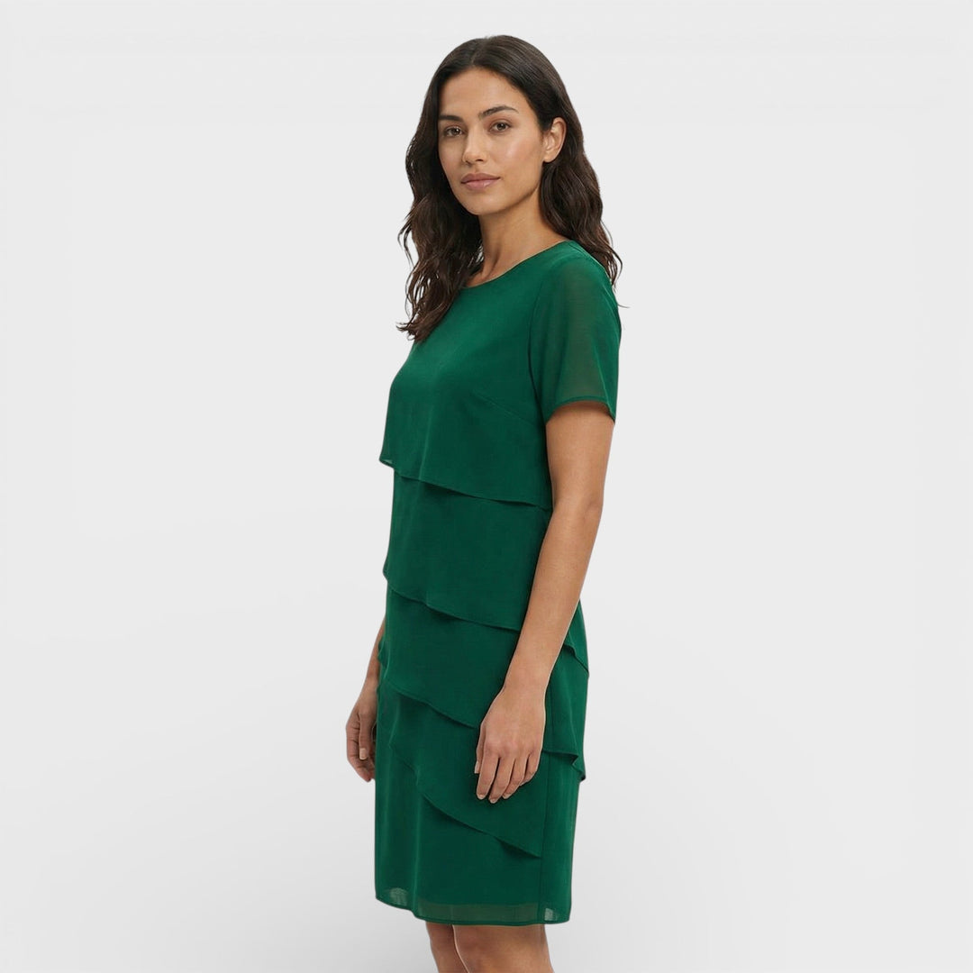 Inmaculada | Vestido Midi con Volantes Mujer Manga Corta