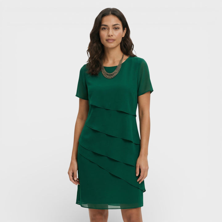 Inmaculada | Vestido Midi con Volantes Mujer Manga Corta