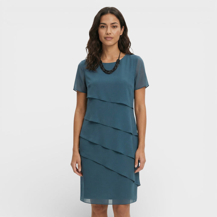 Inmaculada | Vestido Midi con Volantes Mujer Manga Corta
