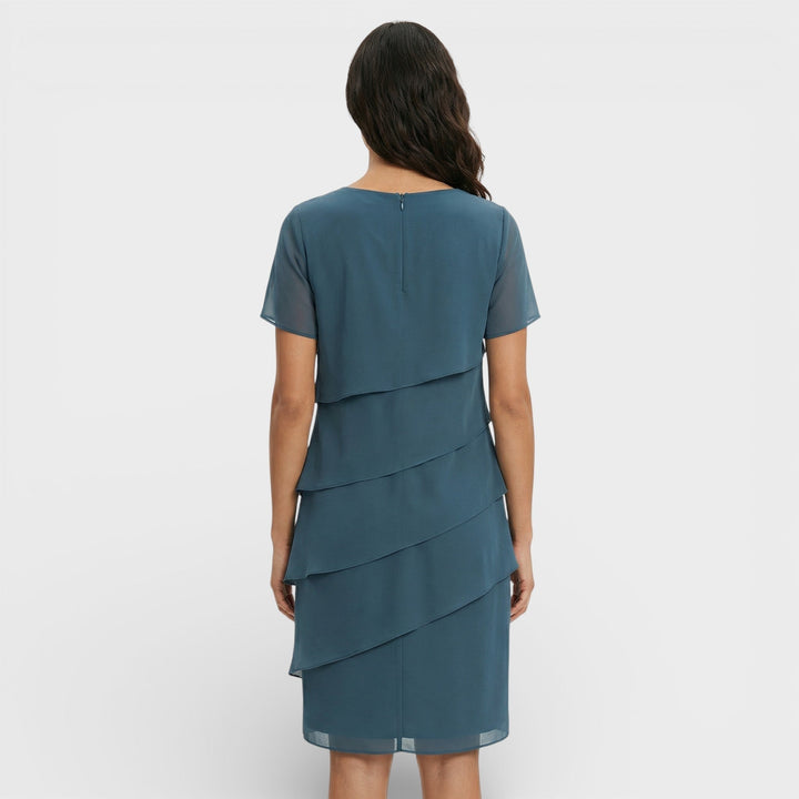 Inmaculada | Vestido Midi con Volantes Mujer Manga Corta