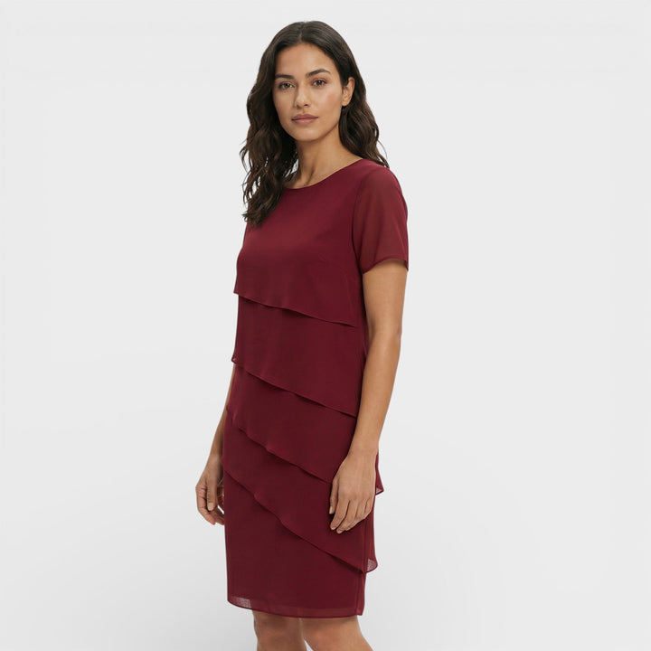 Inmaculada | Vestido Midi con Volantes Mujer Manga Corta