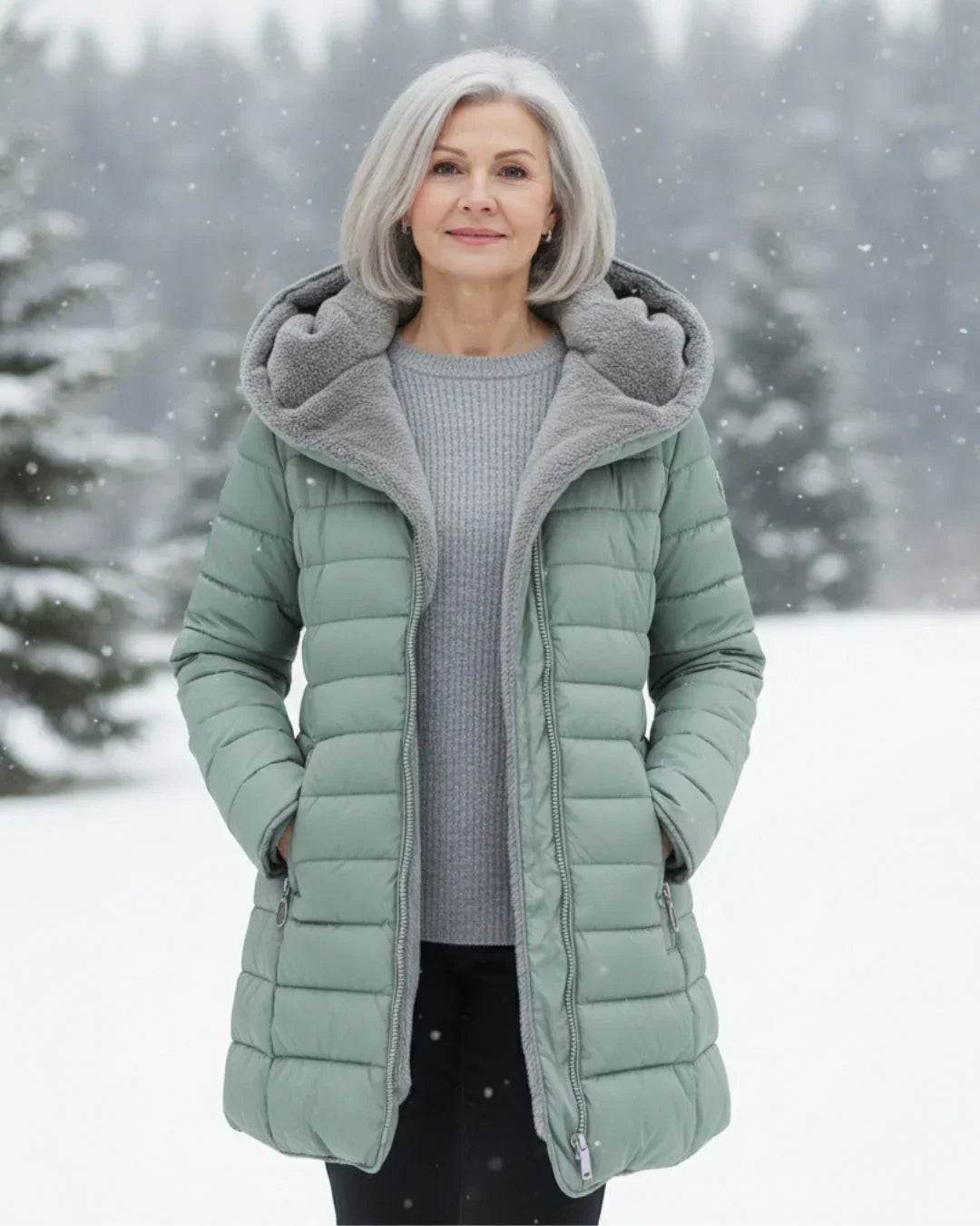 Chaqueta acogedora impermeable para otoño e invierno
