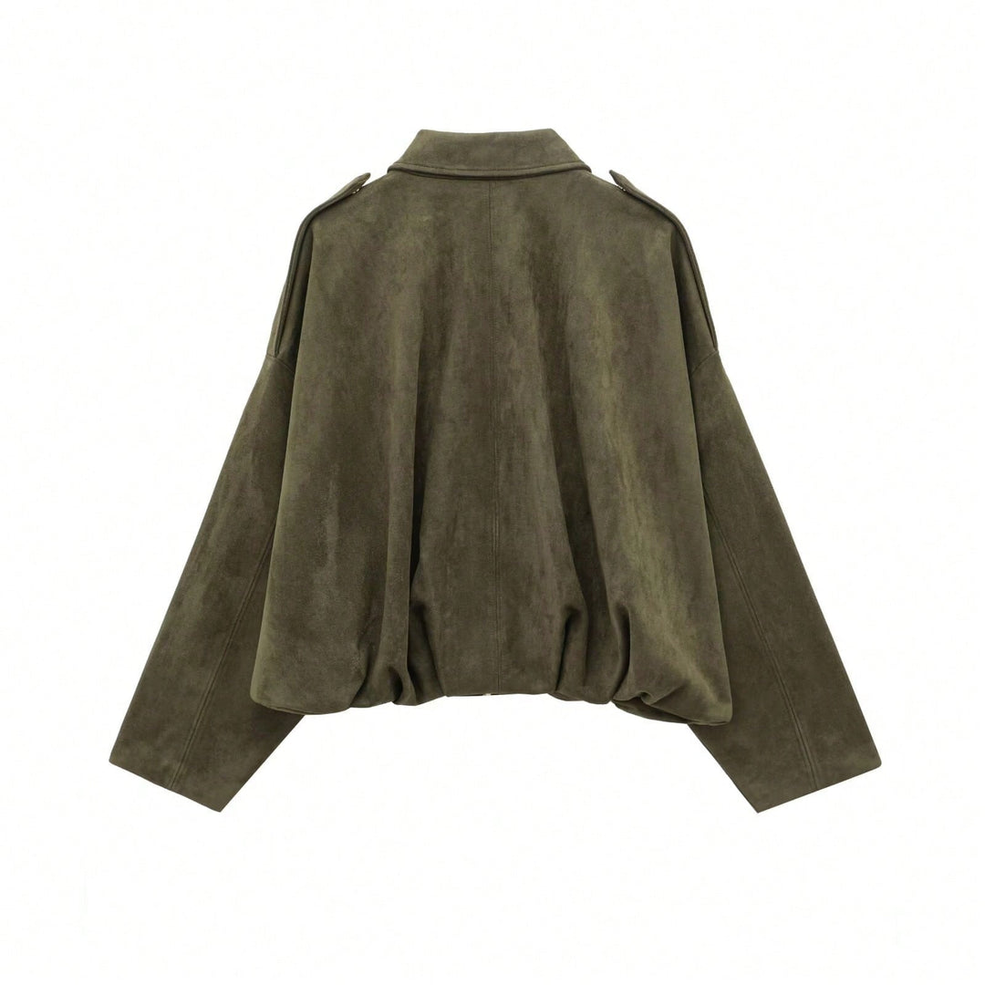 Laia | Chaqueta de Ante Mujer Oversize Cremallera