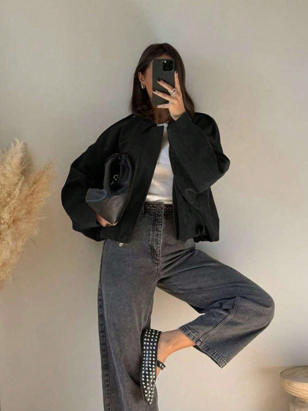 Laia | Chaqueta de Ante Mujer Oversize Cremallera