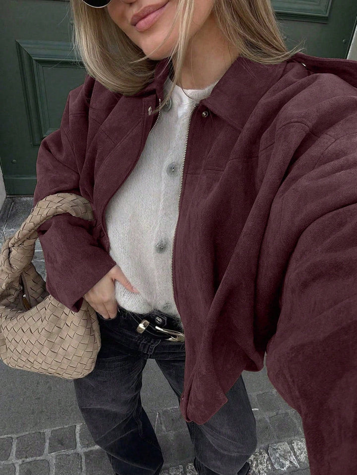 Laia | Chaqueta de Ante Mujer Oversize Cremallera